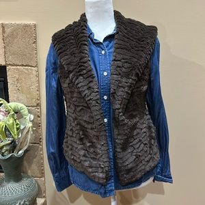 Soft, brown, furry vest